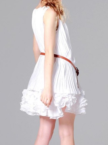 Women dresses white drape style - Click Image to Close